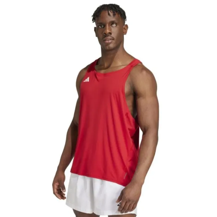 adidas Running Tops & T-shirts^Adizero E Singlet Red