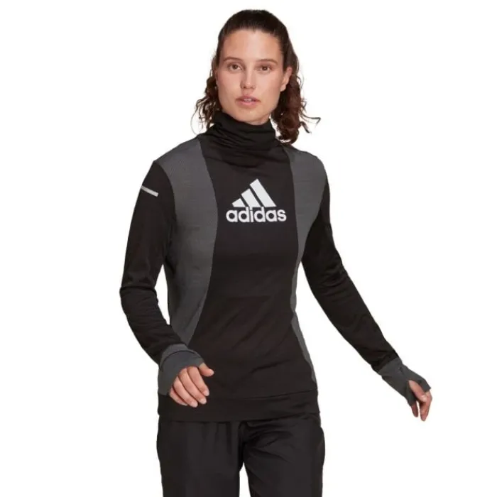 adidas Running Tops & T-shirts^Block Ls Tee W Black