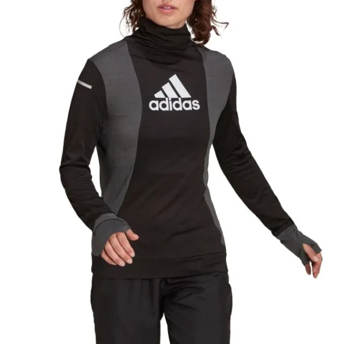 adidas Running Tops & T-shirts^Block Ls Tee W Black