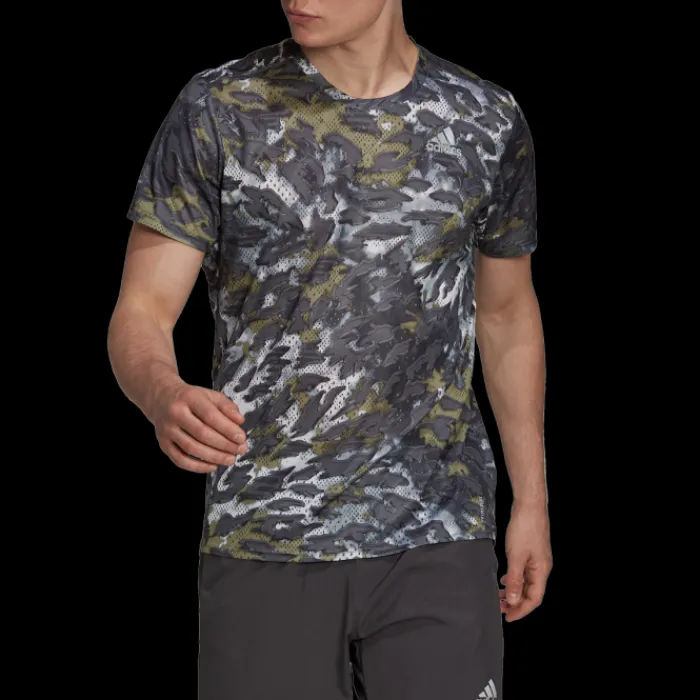 adidas Running Tops & T-shirts^Fast Aop Tee Green