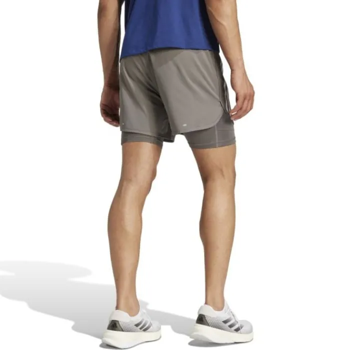 adidas Running Shorts^Own The Run 3-Stripe 2in1 Shorts Grey