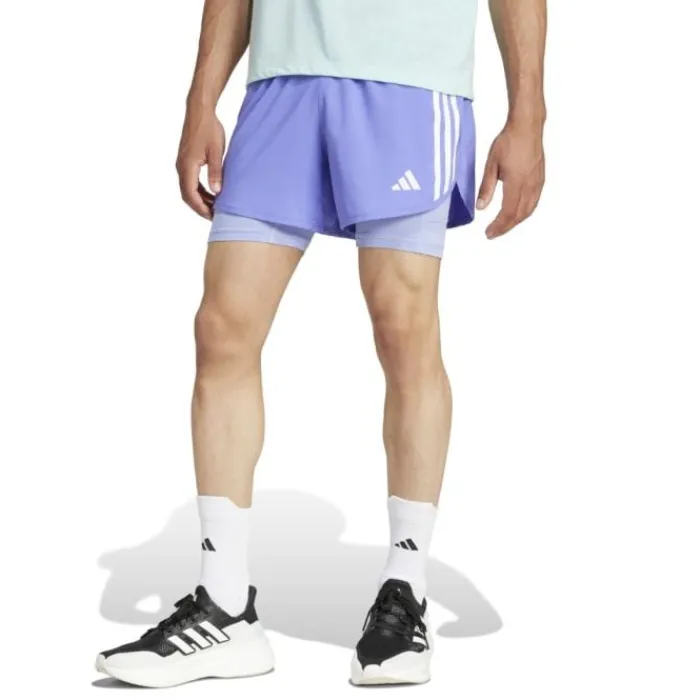 adidas Running Shorts^Own The Run 3-Stripes 2in1 Shorts Purple