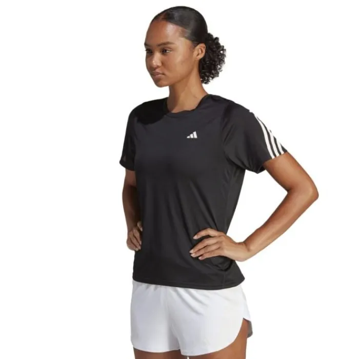 adidas Running Tops & T-shirts^Run Icons 3-Stripes Short Sleeve Tee Black