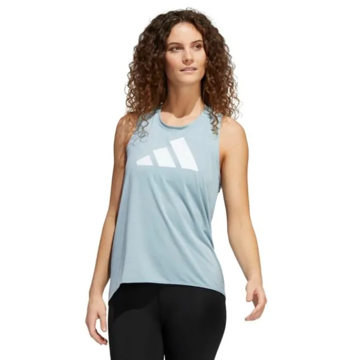 adidas Running Tops & T-shirts^3-Stripes Logo Tank Top Green