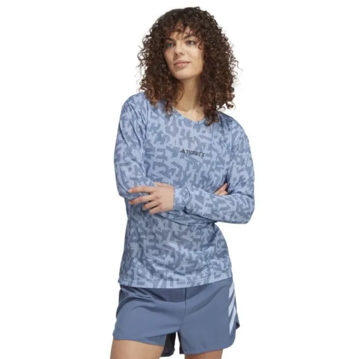 adidas Running Tops & T-shirts^Trail Long Sleeve Gfx Blue