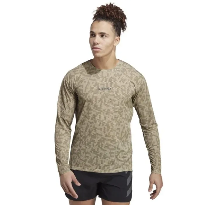 adidas Running Tops & T-shirts^Trail LS GFX Green