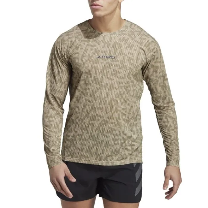 adidas Running Tops & T-shirts^Trail LS GFX Green