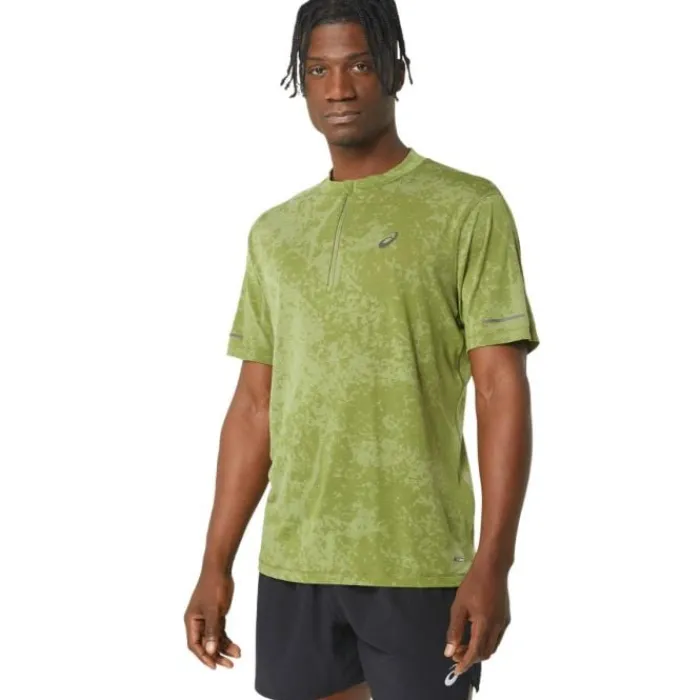 Asics Running Tops & T-shirts^Metarun Pattern 1/2 Zip SS Top Green