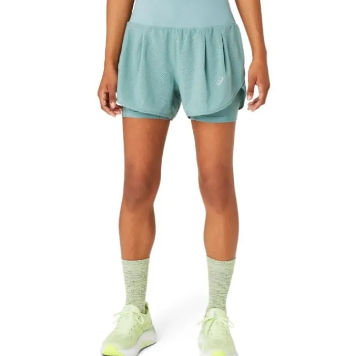 Asics Running Shorts^Road 2N1 3.5IN Short Green