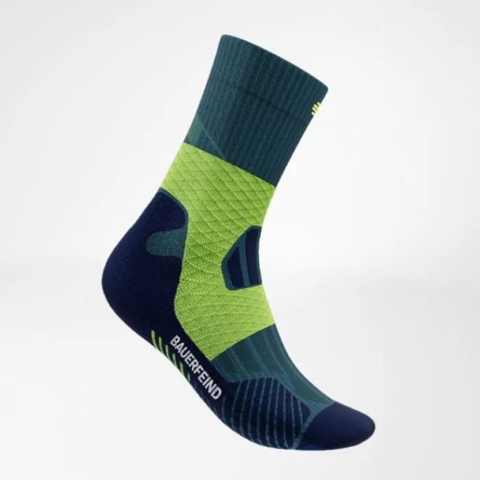 Bauerfeind Running Socks | Running Socks^Trail Run Compression Socks Mid Cut Green