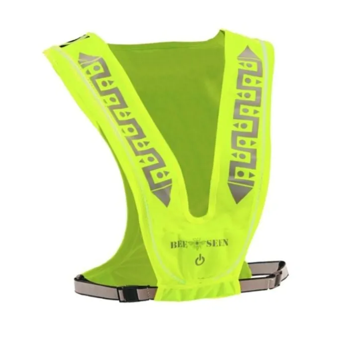 Bee-Safe Reflective Running Gear^Led Vest USB Yellow