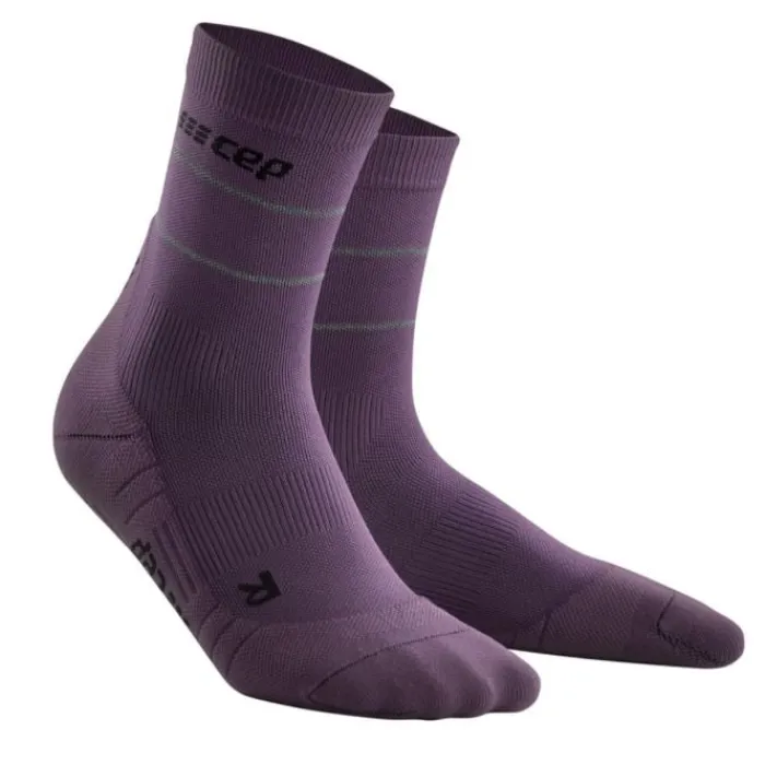 CEP Socks | Running Socks^Reflective Mid-Cut Socks Purple