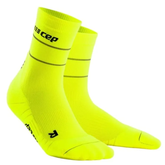 CEP Socks | Running Socks^Reflective Mid-Cut Socks Yellow