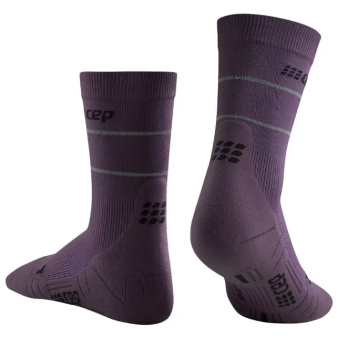 CEP Socks | Running Socks^Reflective Mid-Cut Socks Purple