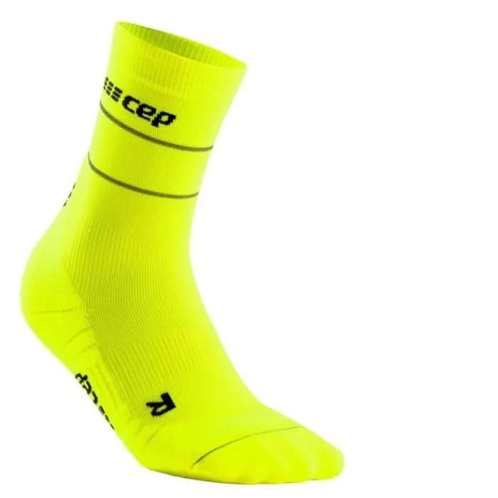 CEP Socks | Running Socks^Reflective Mid-Cut Socks Yellow