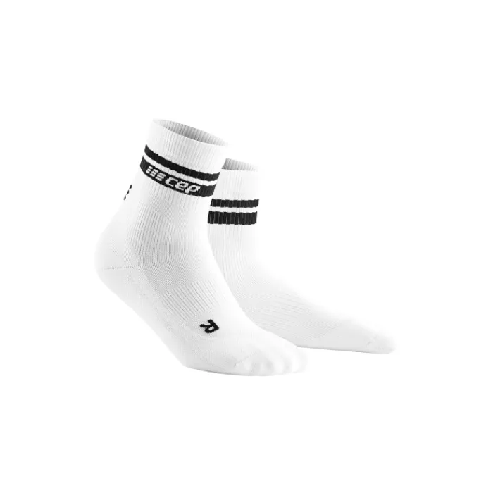 CEP Socks | Running Socks^80's Compression Mid Cut Sock White