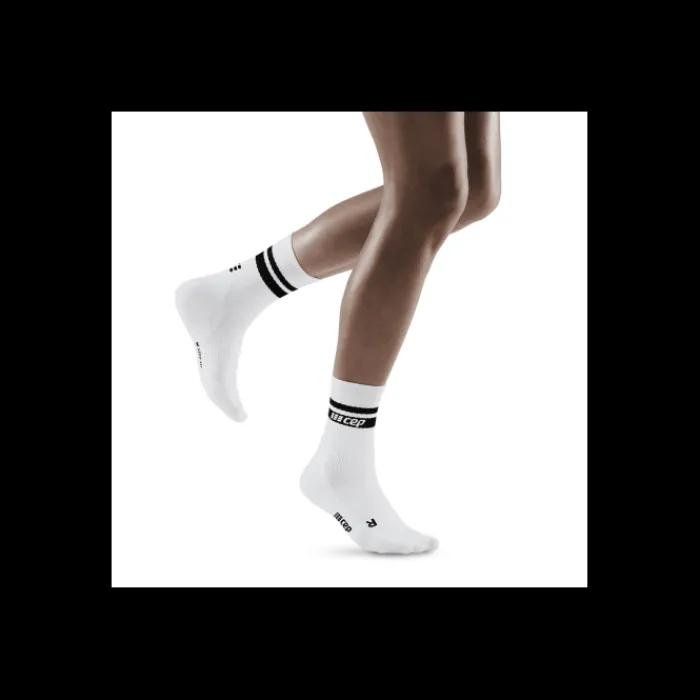 CEP Socks | Running Socks^80's Compression Mid Cut Sock White