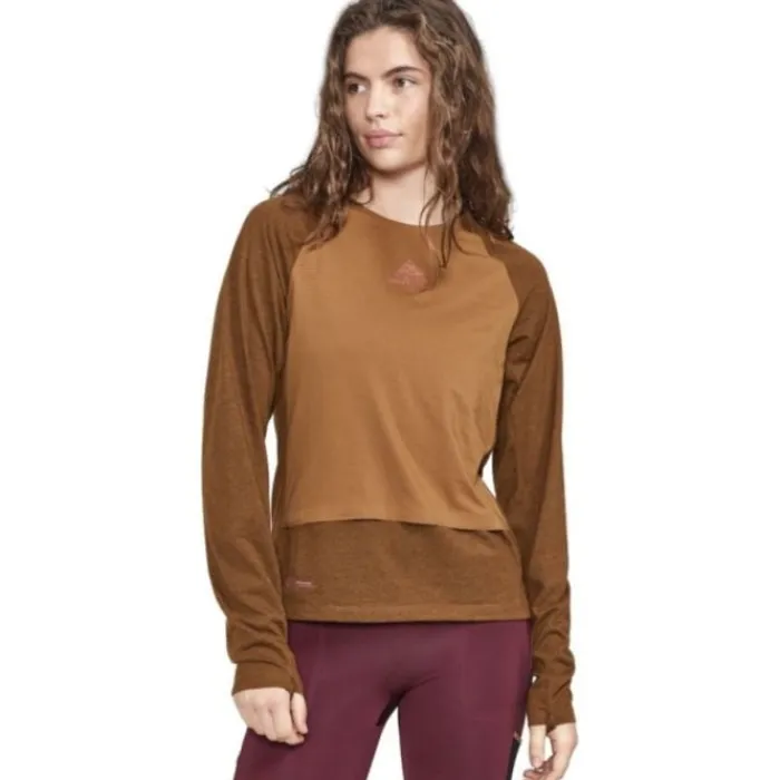 Craft Running Tops & T-shirts^ADV Trail Wool Wind LS Tee Brown