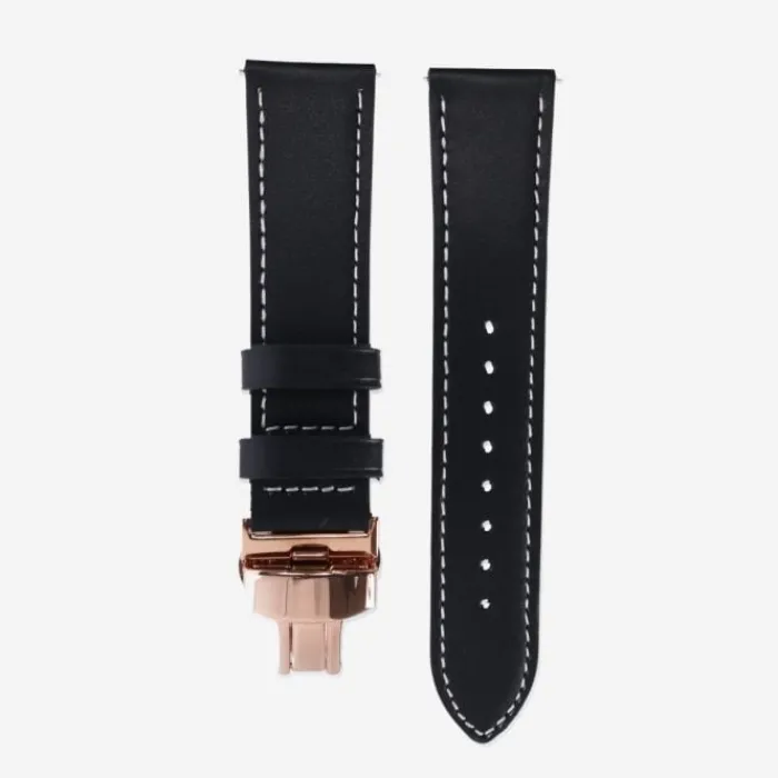 Elevate Watch Straps^Watch Band for Forerunner 22mm (Leather) Black