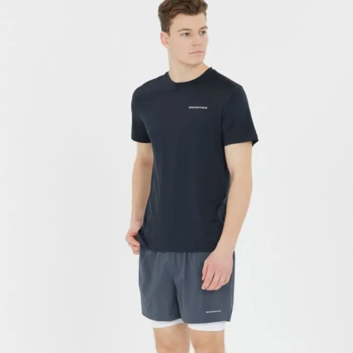 Endurance Running Tops & T-shirts^Abdon Melange Short Sleeve Tee Black