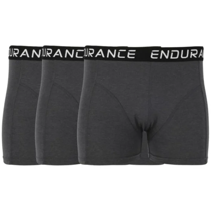 Endurance Running Underwear^Burke Boxer - 3 Pack Grey