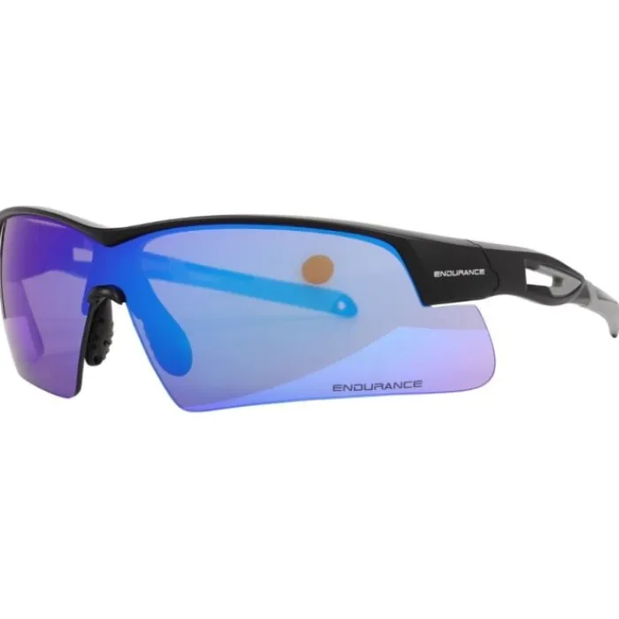 Endurance Sports Sunglasses^Jacque Half-Frame Sports Glass Black