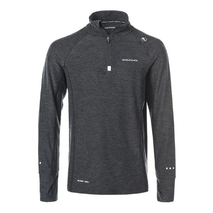 Endurance Long Sleeve Running Tops^Melange Performance Midlayer Black