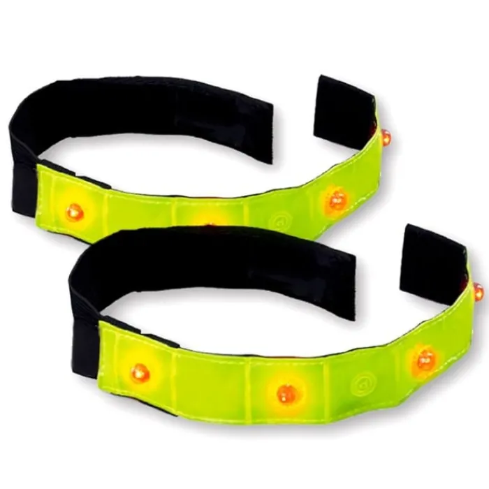 Endurance Reflective Running Gear^Reflective Armband With 4 Leds - 2 Pack