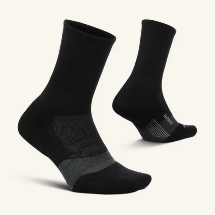 Feetures Socks | Running Socks^Merino 10 Cushion mini Crew Socks Black