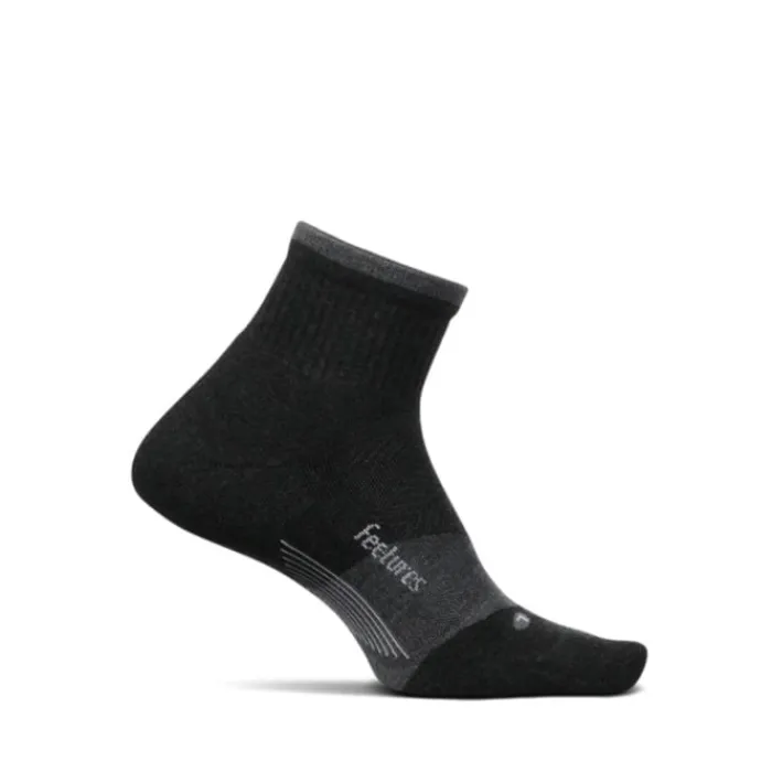 Feetures Socks | Running Socks^Trail Cushion Quarter Socks Black