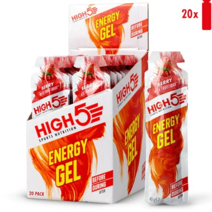 High5 Sports Nutrition^Energy Gel Berry - Box 20x40g White