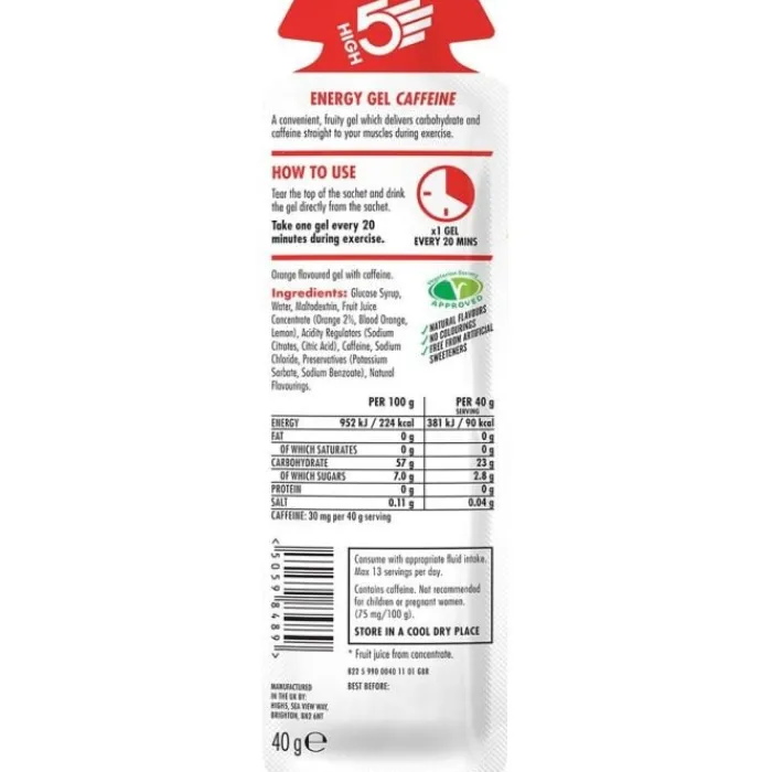 High5 Sports Nutrition^Energy Gel Caffeine Orange 40g