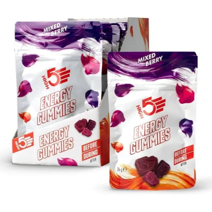 High5 Sports Nutrition^Energy Gummies Berry - Box 10x26g White