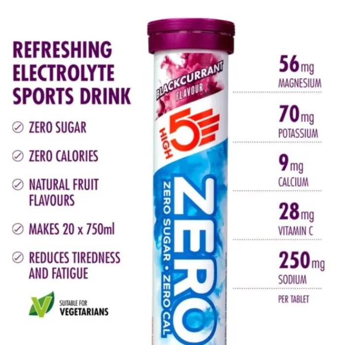 High5 Sports Nutrition^Zero Blackcurrent - Box 8x20 Tabs White