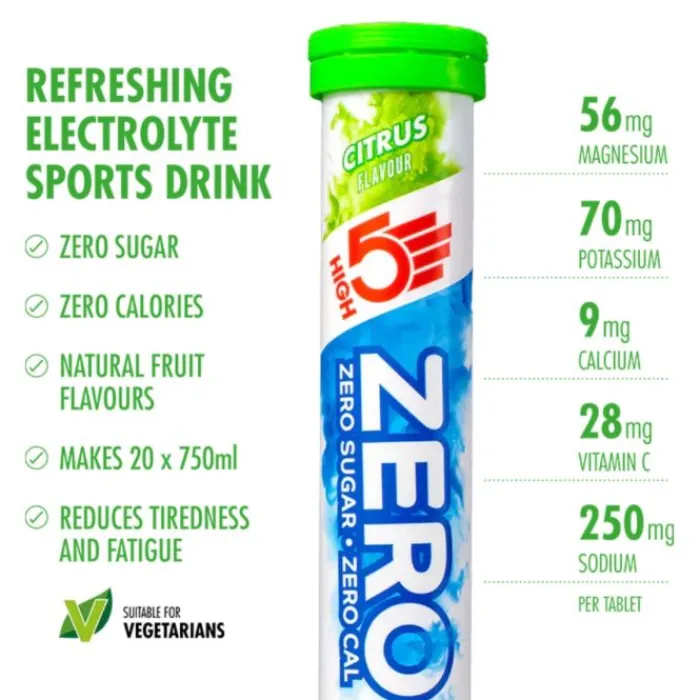 High5 Sports Nutrition^Zero Citrus - Box 8x20 Tabs White