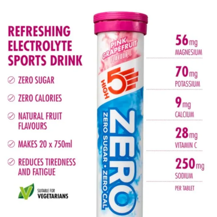 High5 Sports Nutrition^Zero Pink Grapefruit - Box 8x20 Tabs White