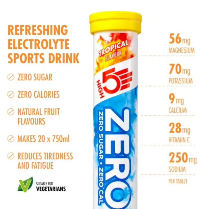 High5 Sports Nutrition^Zero Tropical - Box 8x20 Tabs White