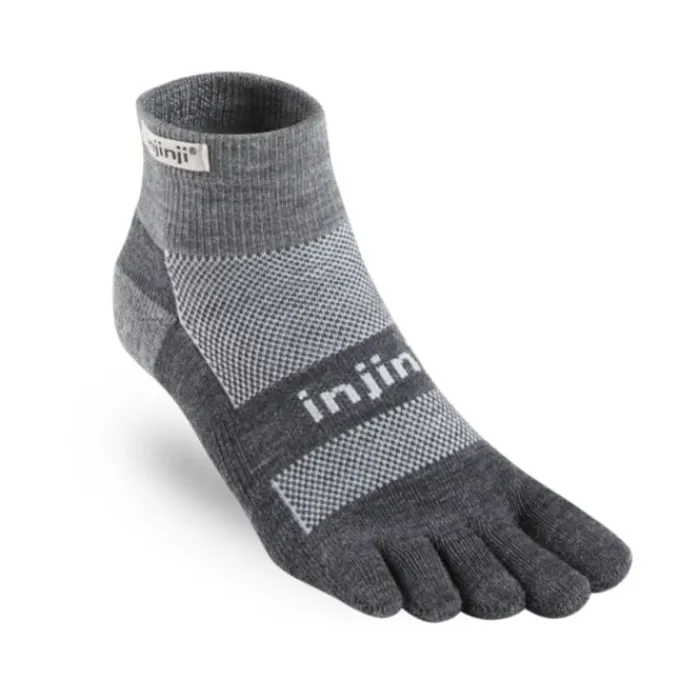 Injinji Socks | Running Socks^Outdoor Midweight Mini Crew NuWool Grey