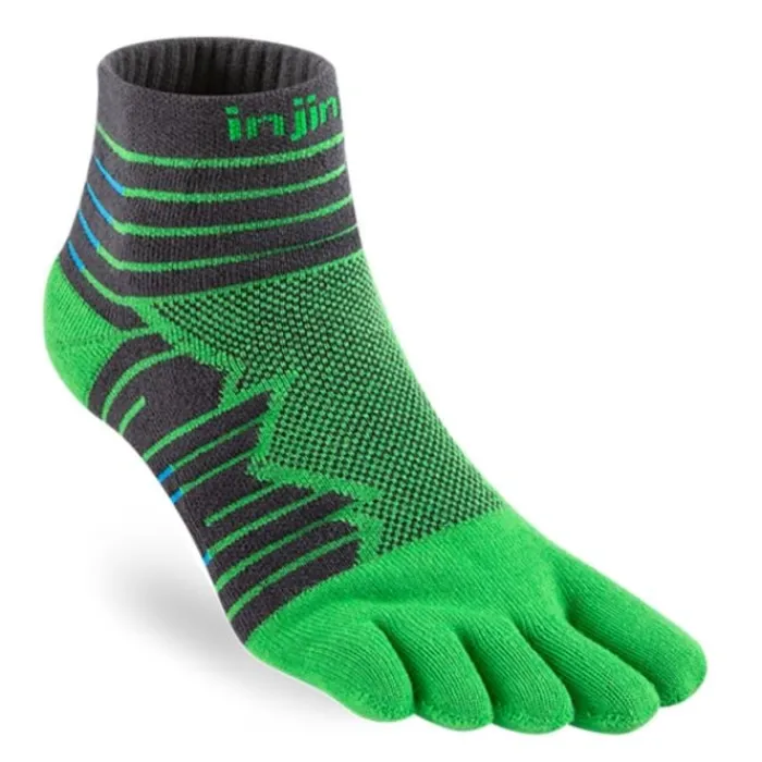 Injinji Socks | Running Socks^Run Technical Mini Crew Green