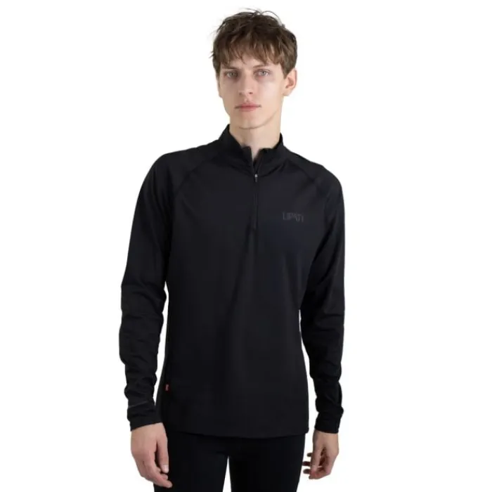 Lipati Running Tops & T-shirts^Calvus Zip Warm Shirt Black