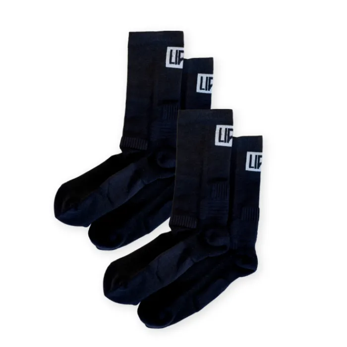 Lipati Socks | Running Socks^Crew 2-Pack Sock Black