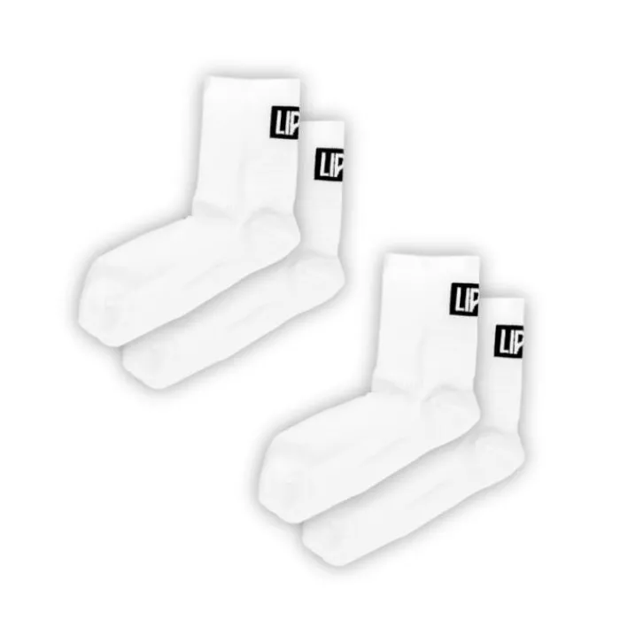 Lipati Socks | Running Socks^Mid 2-Pack Sock White