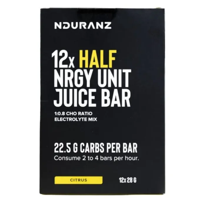 Nduranz Sports Nutrition^Half Nrgy Unit Juice Bar 28 g - Box 12 Black
