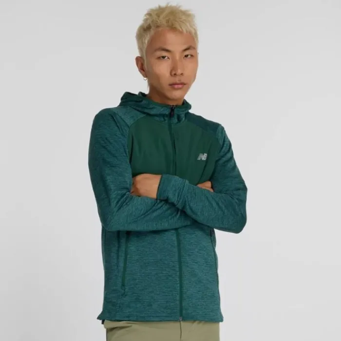 New Balance Running Tops & T-shirts^Heat Grid Hooded Full Zip Green