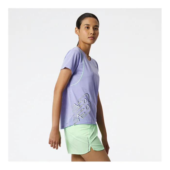 New Balance Running Tops & T-shirts^Printed Fast Flight Short Sleeve Purple