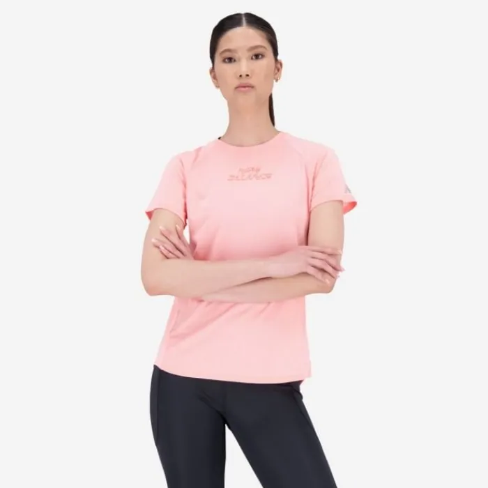 New Balance Running Tops & T-shirts^Printed Impact Run Short Sleeve Rose