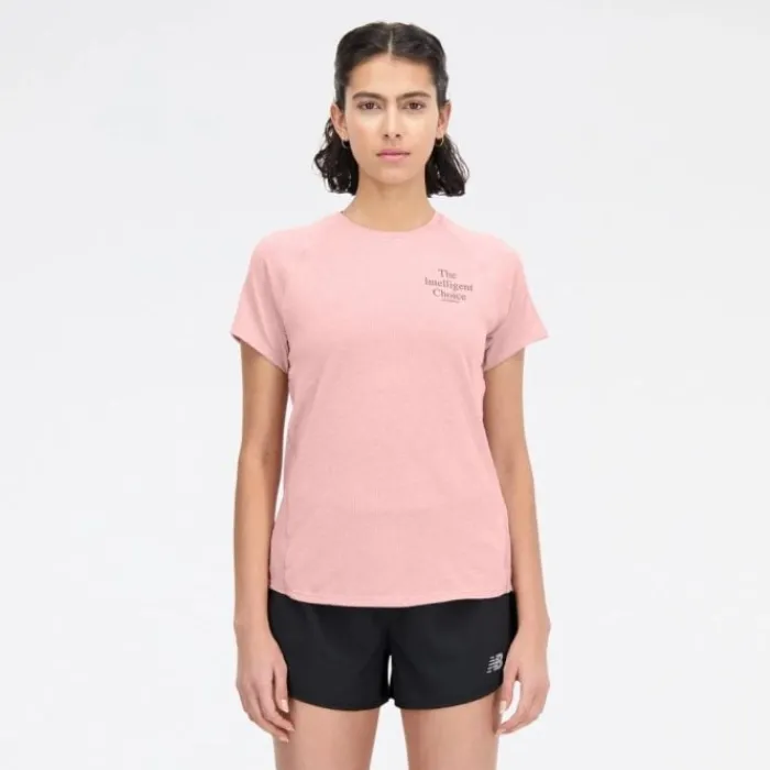 New Balance Running Tops & T-shirts^Printed Impact Run Short Sleeve Rose