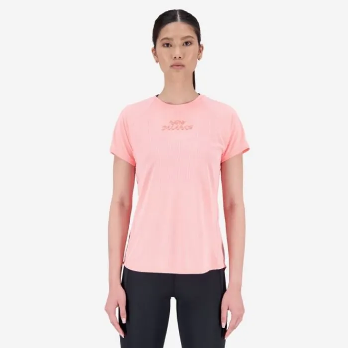 New Balance Running Tops & T-shirts^Printed Impact Run Short Sleeve Rose