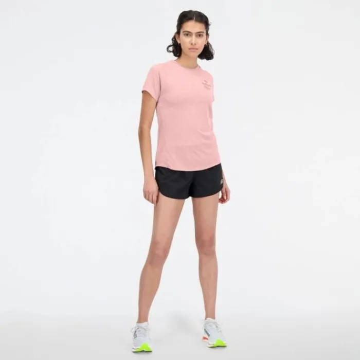 New Balance Running Tops & T-shirts^Printed Impact Run Short Sleeve Rose