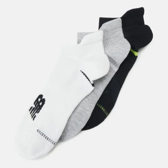 New Balance Running Socks^Running Repreve No-Show Tab 3 White